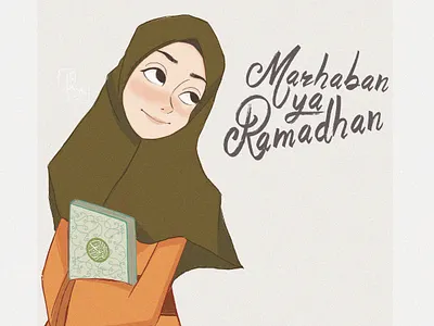 Marhaban Ya Ramadhan design girl illustration islamic