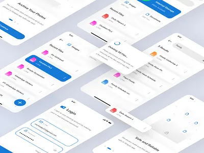 Simpan - File Manager App UI Kit app app kit application blue clean file file manager interface kit management manager product simpan sleek template ui ui kit ui8 uiux ux