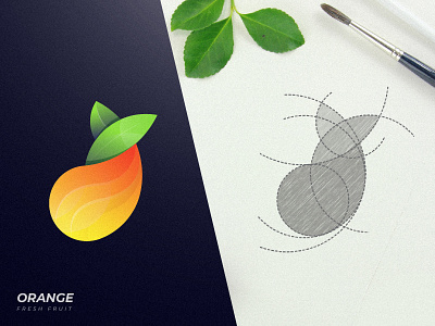 Fresh Orange Logo abstract adobe illustrator amazing logo animal app art awesome logo branding business logo creative logo fruit graphic design logo logodesign logos logotype modern logo