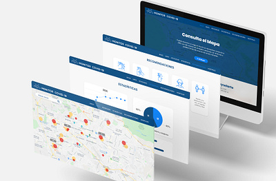 Monitor Covid-19 / Website colors design icons interface minimal ui ux web webdesign website