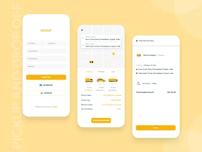 Pickup and Drop off App Design android app app concept app design app development application business clean concept concept design illustration mobile app design startups uidesign uxdesign