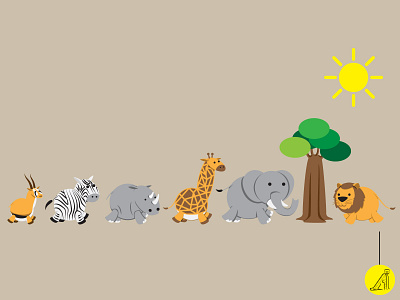 wild africa flat illustration vector