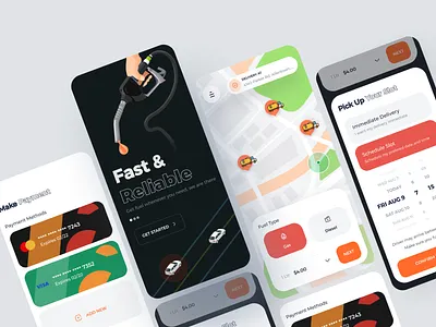 Fuel Delivery Mobile App UI Exploration car clean fleet management fuel gas delivery ios map mobile oil on demand orders payment repair schedule service slot ui ux