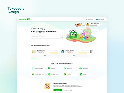 Tokopedia Care: Help Center faqs help center landing page support tokopedia ui ux web design