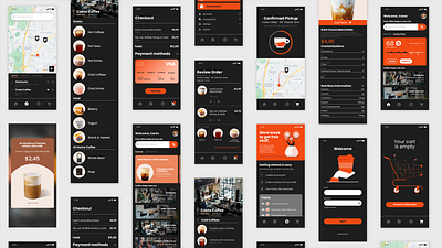 Quickly Screens app coffee design order screens ui uidesign uiux xd ui kit