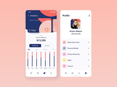 Mobile Banking analytic design analytics android android app app design ios app mobile banking app ui ux wallet wallet app