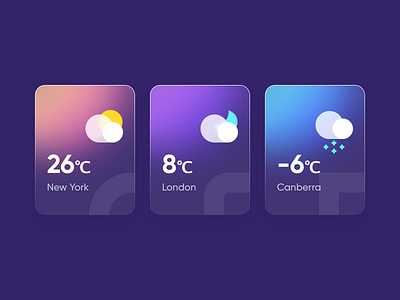 Weather card design sketch ui