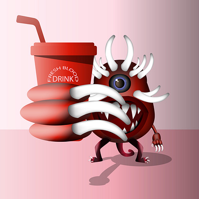 Cartoon character of a monster art cartoon character concept cup design dribbbleweeklywarmup fresh graphic design hallowen horns icon illustration monster vector