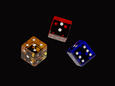 More colorfull dices 3d 3d art blender colorful dribbble gaming illustration render