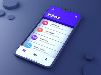 Animated 3D UI - with Freebies 3d animation cinema 4d email flip header interaction ios iphone 12 list mockup motion product design swipe ui vietnam