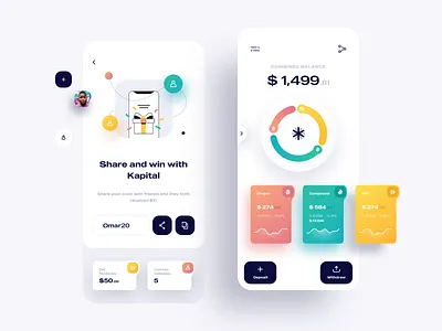 Kapital Wallet | Crypto Currency App Design IOS analytics app bitcoin business chart clean cryptocurrency dashboard design exchange finance ios ios design mobile rate sketch ui ux wallet