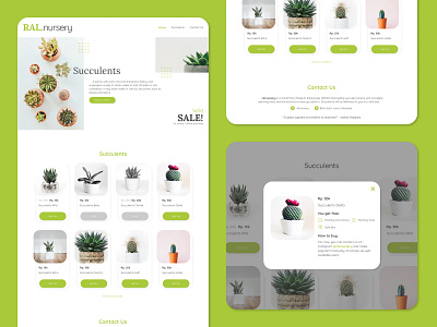 MVP Design Concept - RAL.nursery design flower garden green market minimal plant succulent ui web