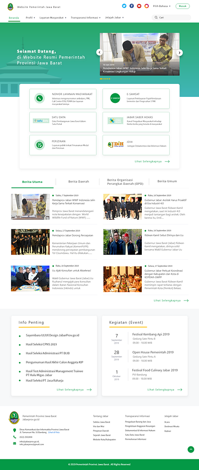 UI UX Design Competition - West Java Government Site design egov gov government ui ux website