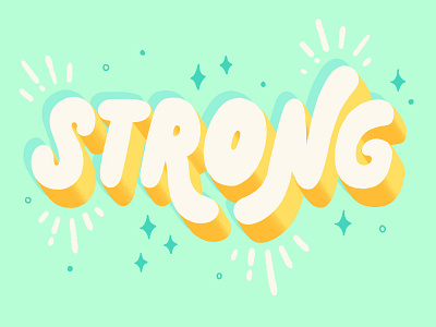 Strong brush type calligraphy design hand drawn hand lettered hand lettering illustration letter lettering strength strong type type art typography