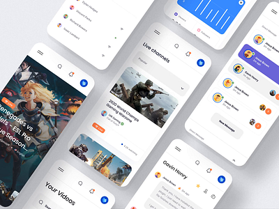 Unity Gaming 👾 – Mobile Version chat clean dark theme dashboard game gaming gaming platform illustration minimal mobile mobile app navigation social network stories typography ui ui design ui kit ux ux design