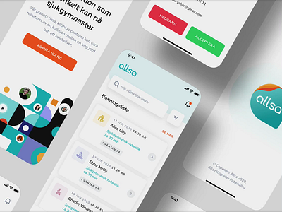Allsa - Physiotherapist App animated animation app app design apple clean design health app healthy mobile app mobile ui modern physiotherapy simple design ui ui ux