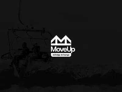 Move Up ski lodge coffee design lodge logo logo design logotype minimal mountain simple ski snow snowboard type typography winter