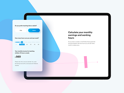 Teach Online Salary Calculator brand calculator ui design digital education first ef mobile ui uidesign