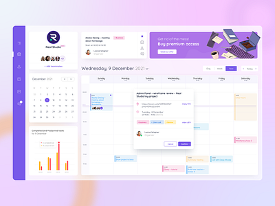 Task Management Concept 3d calendar coloful dashboad design graphs illustration illustrator time management transparent ui ux vector web app