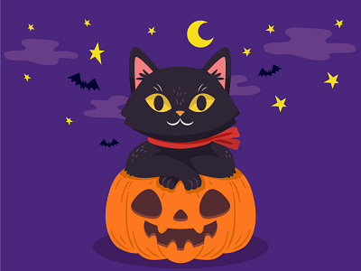 Spooky Night behance black friday design designinspiration flat graphic design helloween illustration illustrator minimal spooky vector