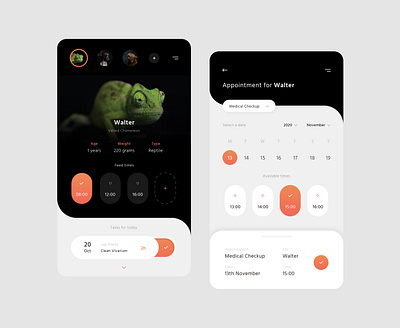 Pet Care Dashboard app app design dashboard form interface mobile pet care task manager ui ui design ux ux design