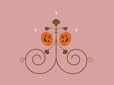 Pumpkin pattern ai botanical floralpattern folk geometrical illustration midcentury pattern vector vintagecolor