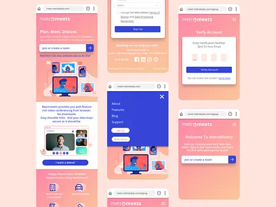 Responsive Web Design character crm gradient landing page product design saas landing page saas website sales video calling