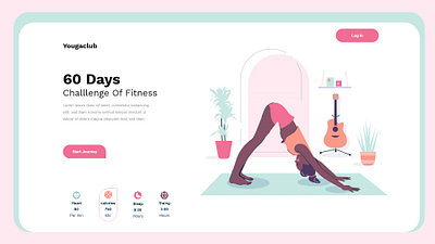 fitness landing page chart design diet fitness illustraion minimal ui ui website template ux web website