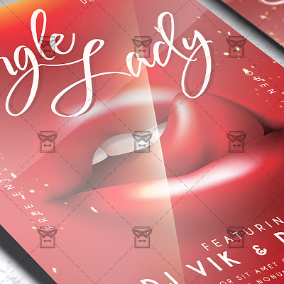 Single Lady - Flyer PSD Template girls power ladies night out ladies party single ladies single lady single lady flyer single lady party single lady template