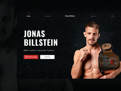 UI | UX - Website for the Europe champion in MMA clean design creative design dark ui design design app fight fighter landing page minimal mma modern design red redesign ui ux web design website design