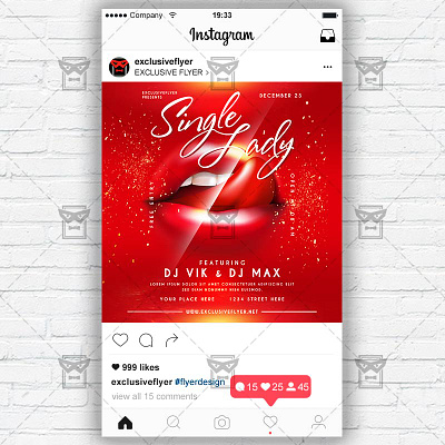 Single Lady - Instagram Post and Stories PSD Template girls power ladies night out ladies party single ladies single lady single lady flyer single lady party single lady template