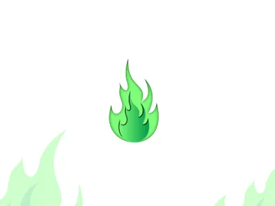 green fire icon adobe affinitydesigner fire fireart gradient gradient logo green icon icondesign icons illustration logos minimal project ui vector