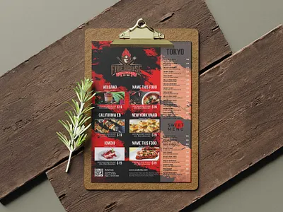 Fire House Grill Poster Tabloid Menu Design design illustration menu premium download psd