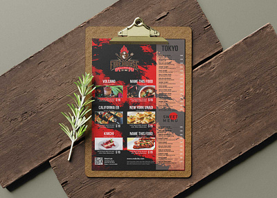 Fire House Grill Poster Tabloid Menu Design design illustration menu premium download psd