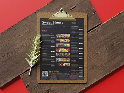 Sweet House Restaurant Poster Tabloid Menu Design design illustration menu premium download premium psd psd