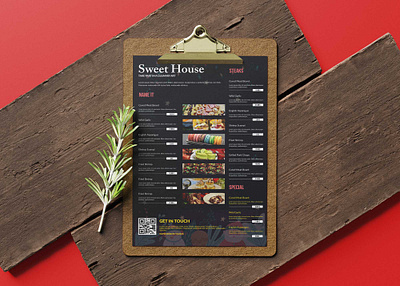 Sweet House Restaurant Poster Tabloid Menu Design design illustration menu premium download premium psd psd