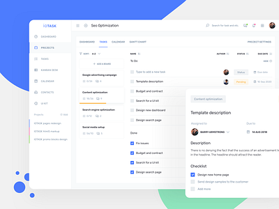 Tasks List - IOTask Web UI Kit admin app asana dashboard jira management project saas saas design task team team work template themeforest ui ui kit ui kits ux