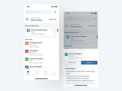 Kalibrr - Job Finder App app concept clean figma job finder minimalist mobile app simple ui uidesign uxdesign