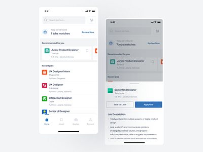 Kalibrr - Job Finder App app concept clean figma job finder minimalist mobile app simple ui uidesign uxdesign