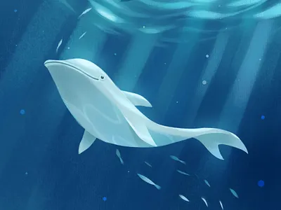Dolphin blue illustration simple