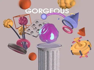 Gorgeous 3d 3d art branding c4d cinema 4d figure geometry illustration render scene sphere typography