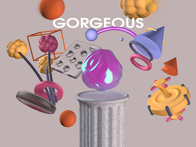 Gorgeous 3d 3d art branding c4d cinema 4d figure geometry illustration render scene sphere typography