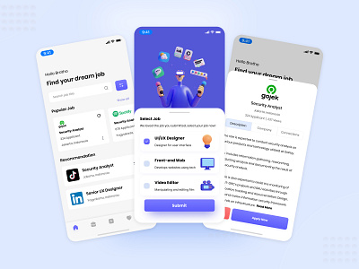 Job Finder App app design finder illustration job mobile mobile ui onboarding ui ui ux uiux ux