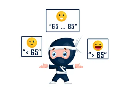 Ninja Character Design For Website cartoon cute cartoon design illustration ninja stickers vector vector illustration website