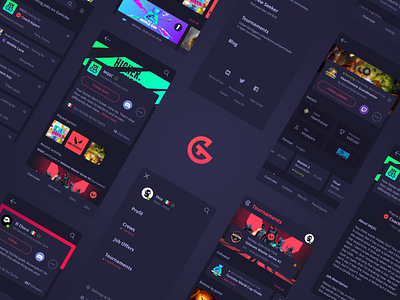 Esport Platform App app branding cards competition design esport esport job esports gaming profile social network team tournament ui ux web