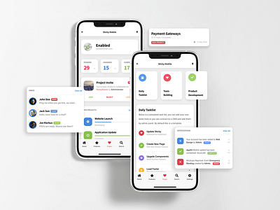 Sticky Mobile 3.5 | Task Management Pack | Mobile Kit & PWA app app ui bootstrap card layout daily tasks design inbox ios mobile mobile app mobile app design mobile design mobile kit mobile ui project task task list task management ui ux