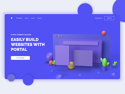 Landing page Website Builder 3D 3d dimension 3d illustration 3d modeling adobe dimension interface design pagebuilder ui design ui ux web user interface design web builder webdesign website builder xd design