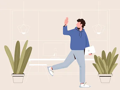 office morning character character design flat graphic illustration illustration art office vector