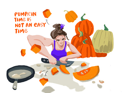 Pumpkin time character character design cooking girl character illustration people people flat people illustration procreate procreateapp pumpkin