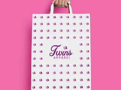 Twin Apparel Shopping Bag design brand identity branding business business bag design icon label and box design label design logo logo design packaging packaging design product design product packaging shopping bag stationery design